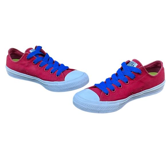 Converse Chuck Taylor II All Star Red & White Low Sneaker Women 10/41.5 - Picture 5 of 12